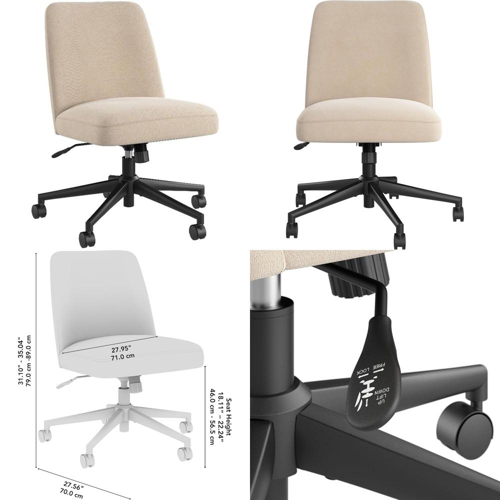 Desk Setup Beige - Serenity Style Ergonomic Swivel Chair with