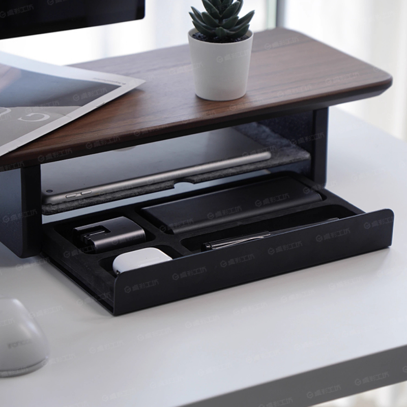 Desk Setup Shelf - Monitor Stand Riser Storage Drawers Office