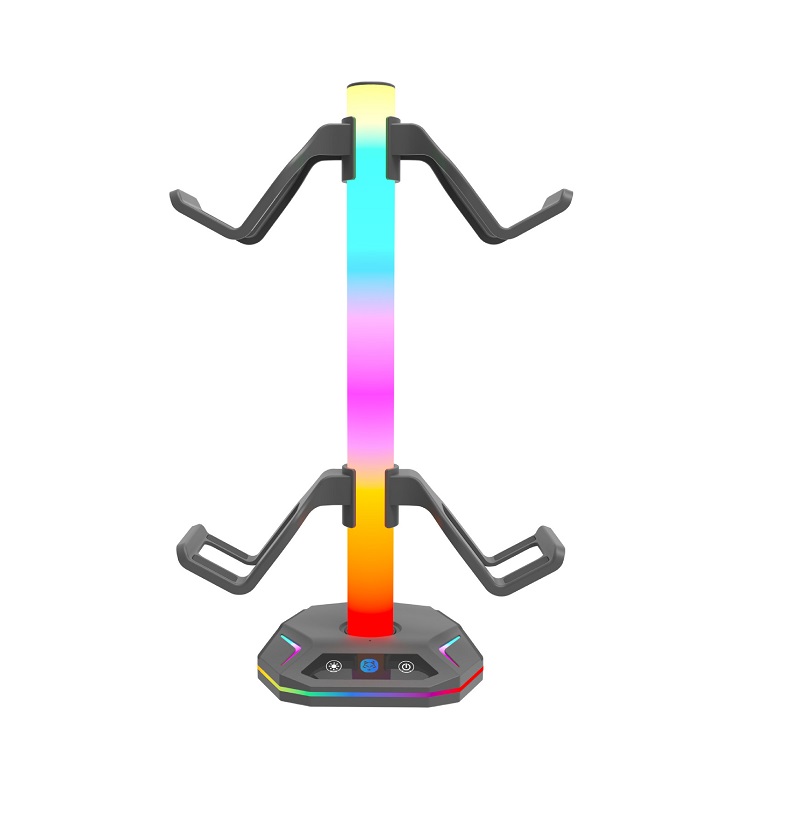 Desk Setup Headphones - RGB Gaming Headset Stand with Dual