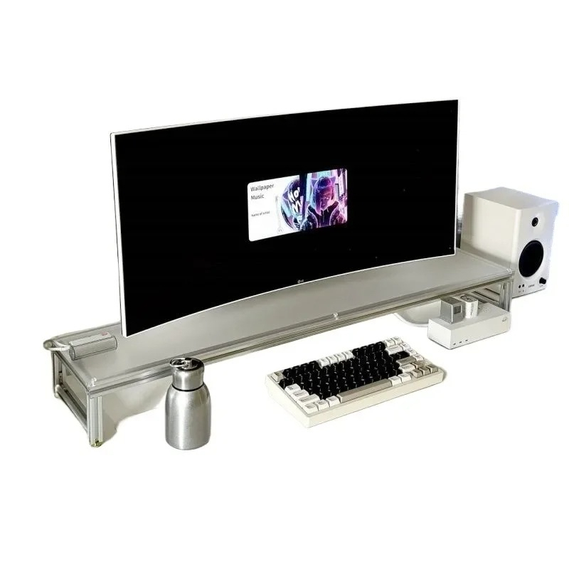 Desk Setup For Laptop And Monitor - Aluminum Monitor Stand Acrylic Desktop Riser