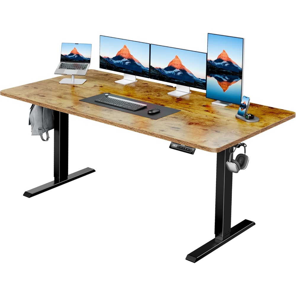 Desk Setup Headphones - HUANUO 63 x 28 Electric Standing