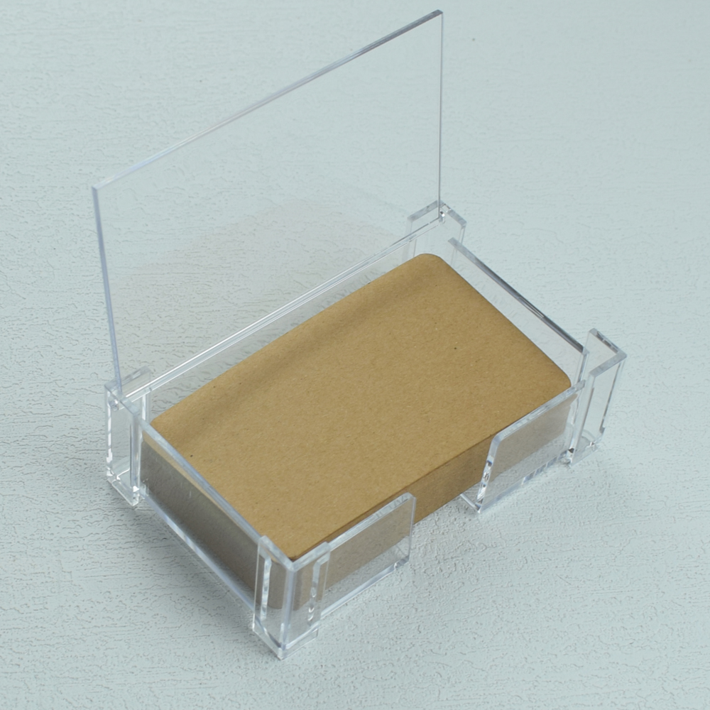 Desk Setup Shelf - Transparent Acrylic Desktop Business Card Holder