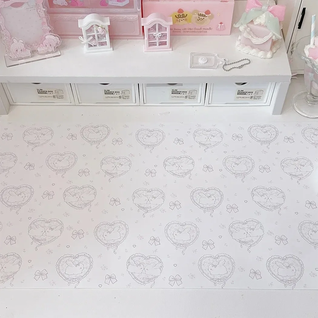 Desk Setup Pc - Kawaii Pink Rabbit Girl Heart Leather