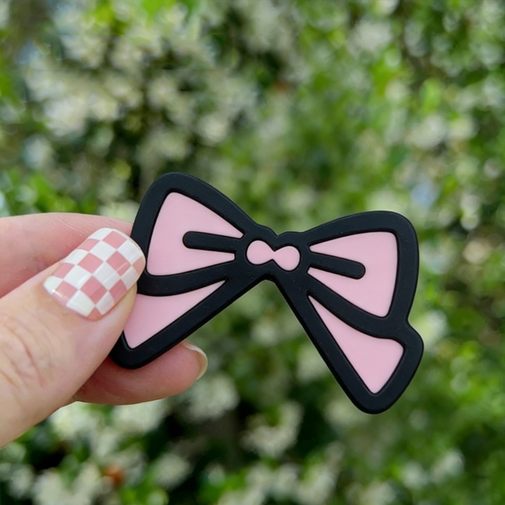 Desk Setup For Laptop And Monitor - Cute Pink Bow Monitor Decor Kawaii