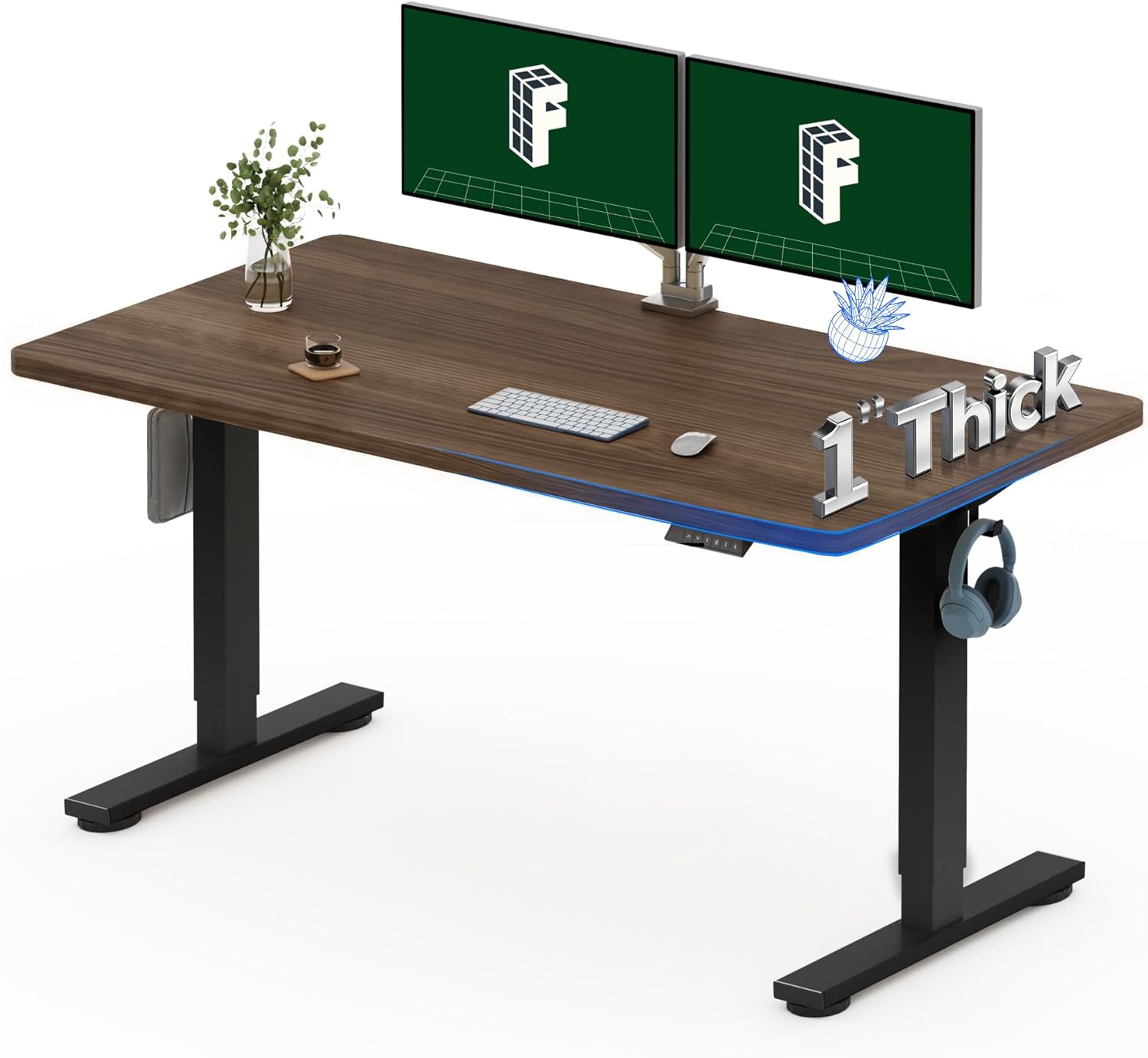 Desk Setup One Monitor - Electric Standing Desk 55