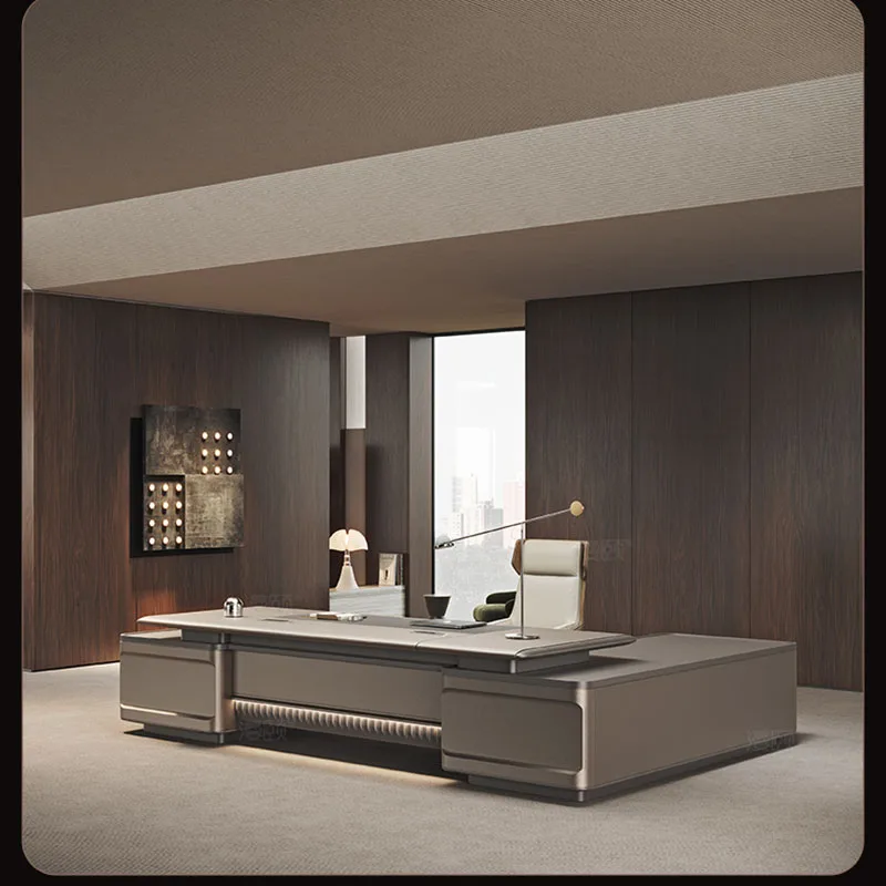 Desk Setup In Office - Manicure White L Shaped Wooden Desk