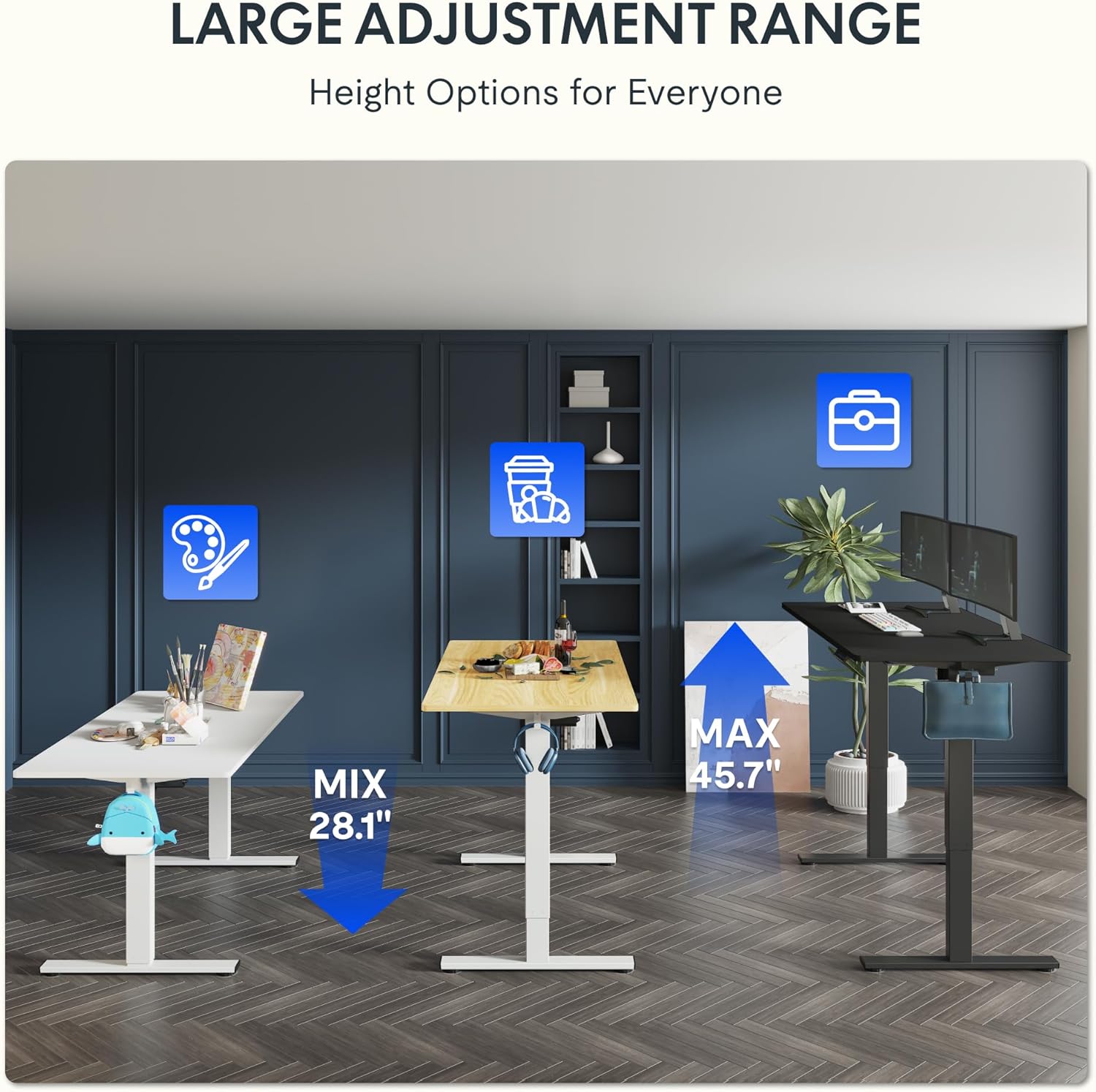 Electric Standing Desk 48 x 24 - огляд і ціна Desk Setup One Monitor