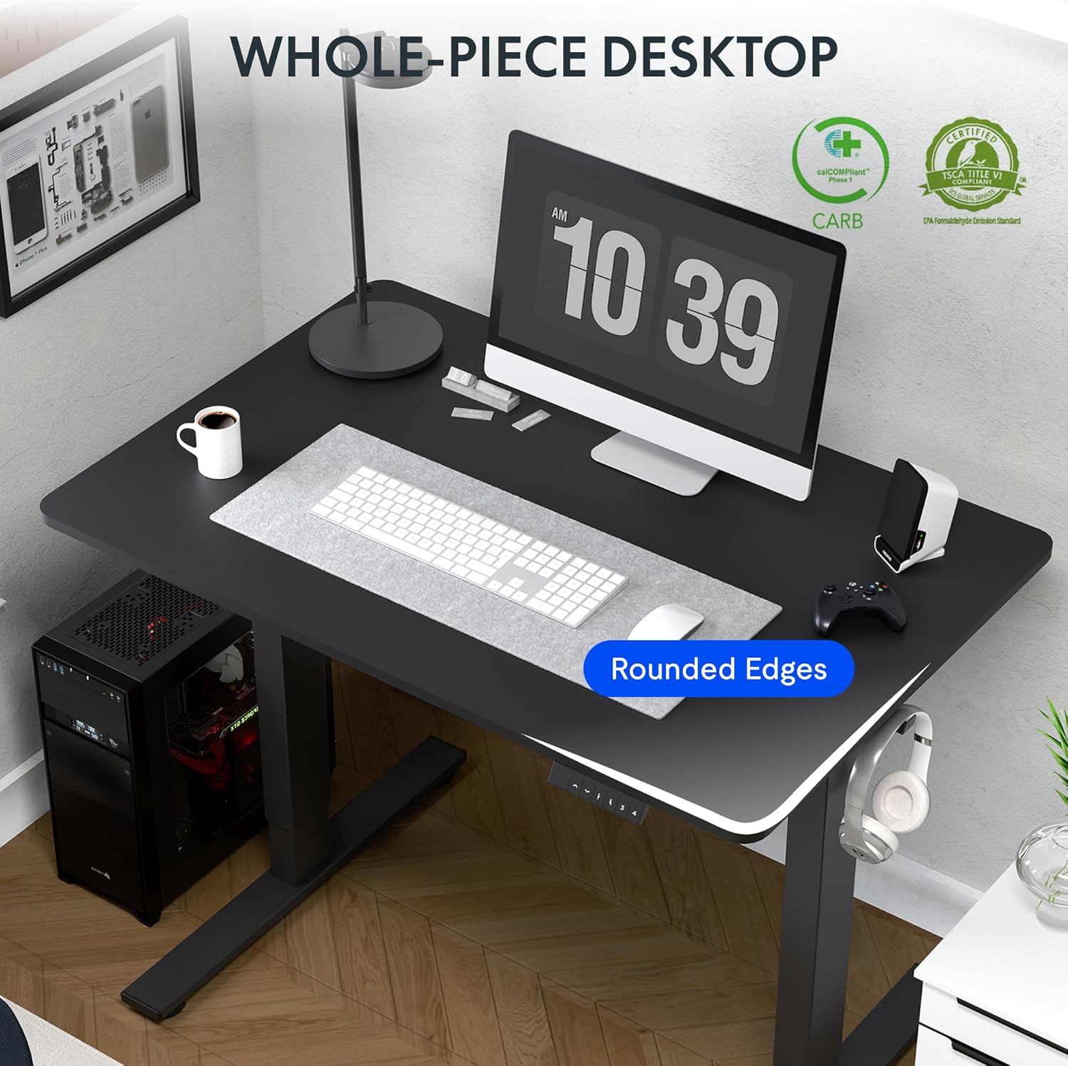 Electric Standing Desk 48 x 24 - огляд і ціна Desk Setup One Monitor