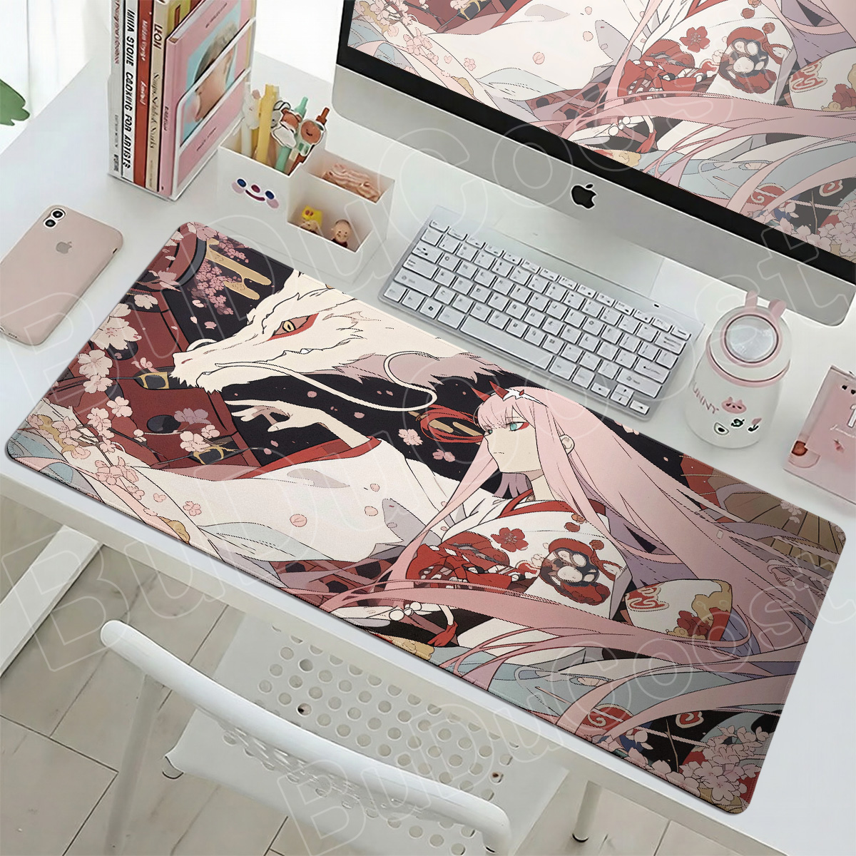 Kawaii Zero Two Pc Gamer Mouse - огляд і ціна Desk Setup Two Laptops