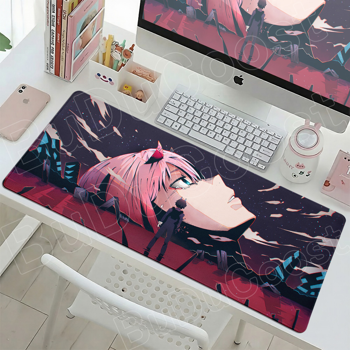 Kawaii Zero Two Pc Gamer Mouse - огляд і ціна Desk Setup Two Laptops