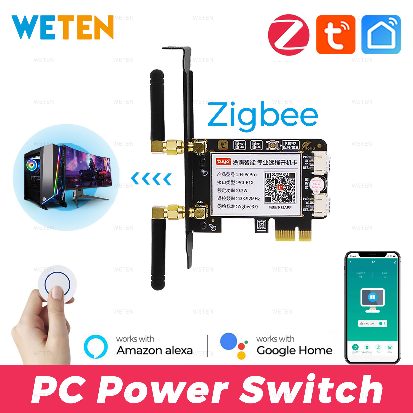 Tuya Zigbee Computer Power Res - огляд і ціна Desk Setup Pc