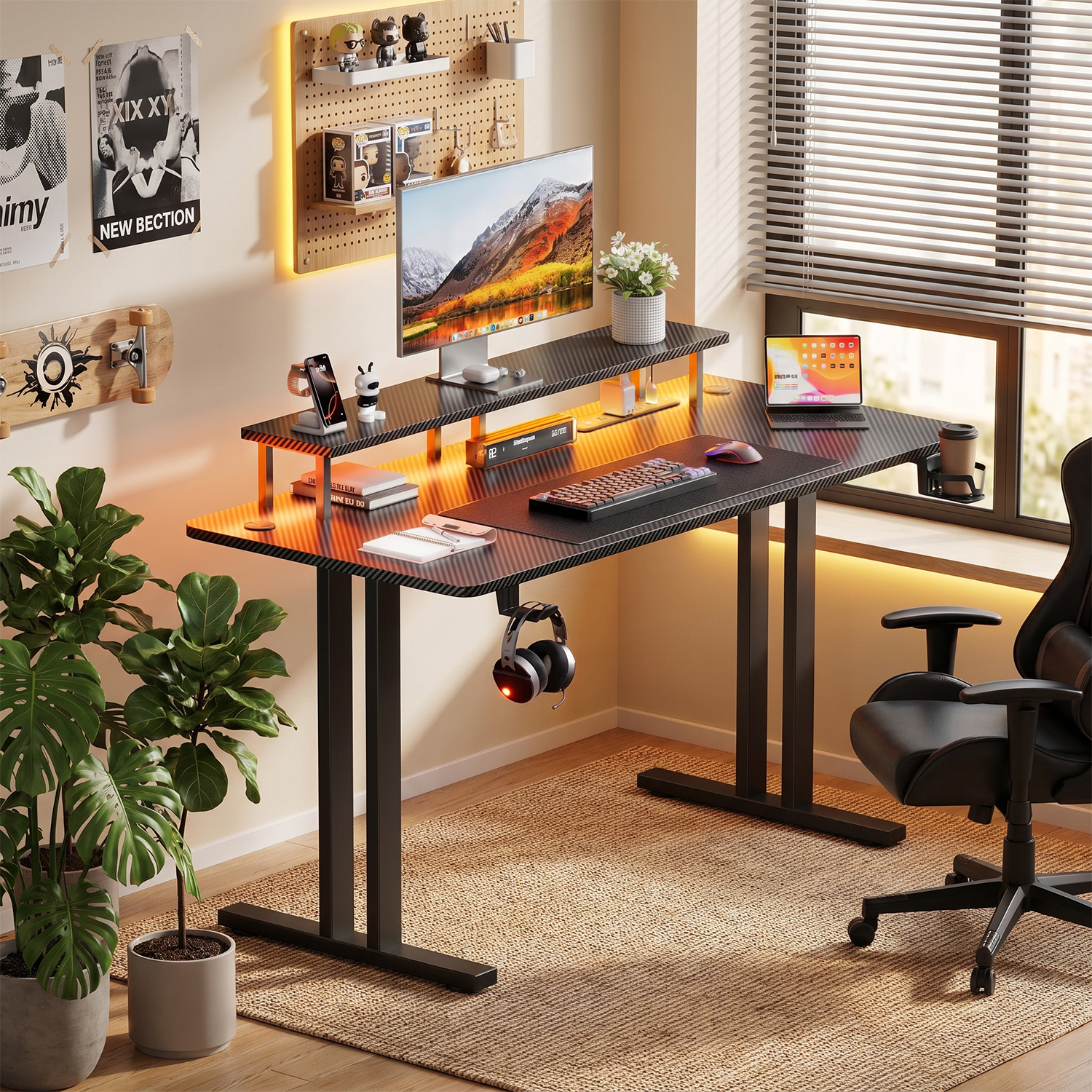 Gaming Desk with LED Lights &  - огляд і ціна Desk Setup Pc