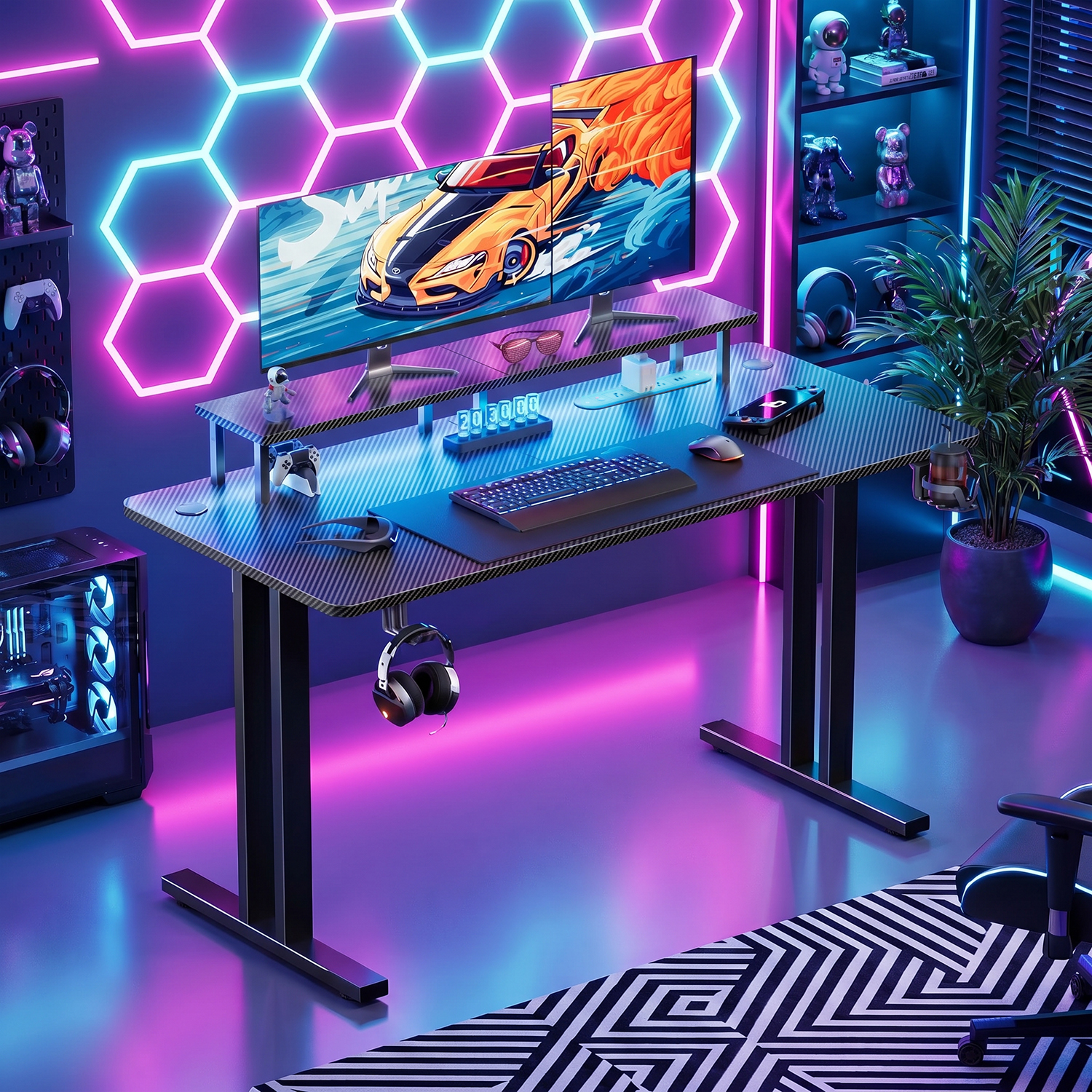 Gaming Desk with LED Lights &  - огляд і ціна Desk Setup Pc