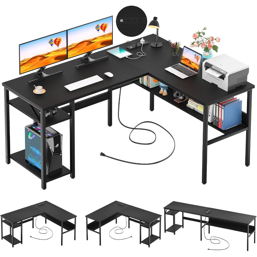 Reversible L Shaped Desk with  - огляд і ціна Desk Setup In Office