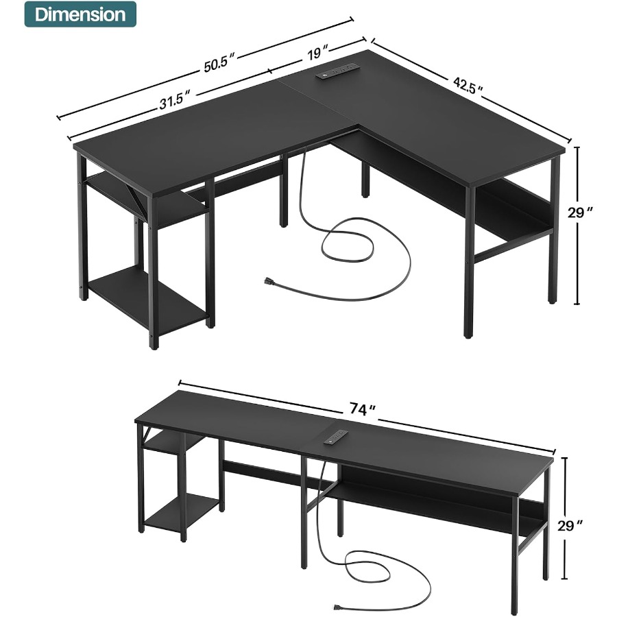 Reversible L Shaped Desk with  - огляд і ціна Desk Setup In Office