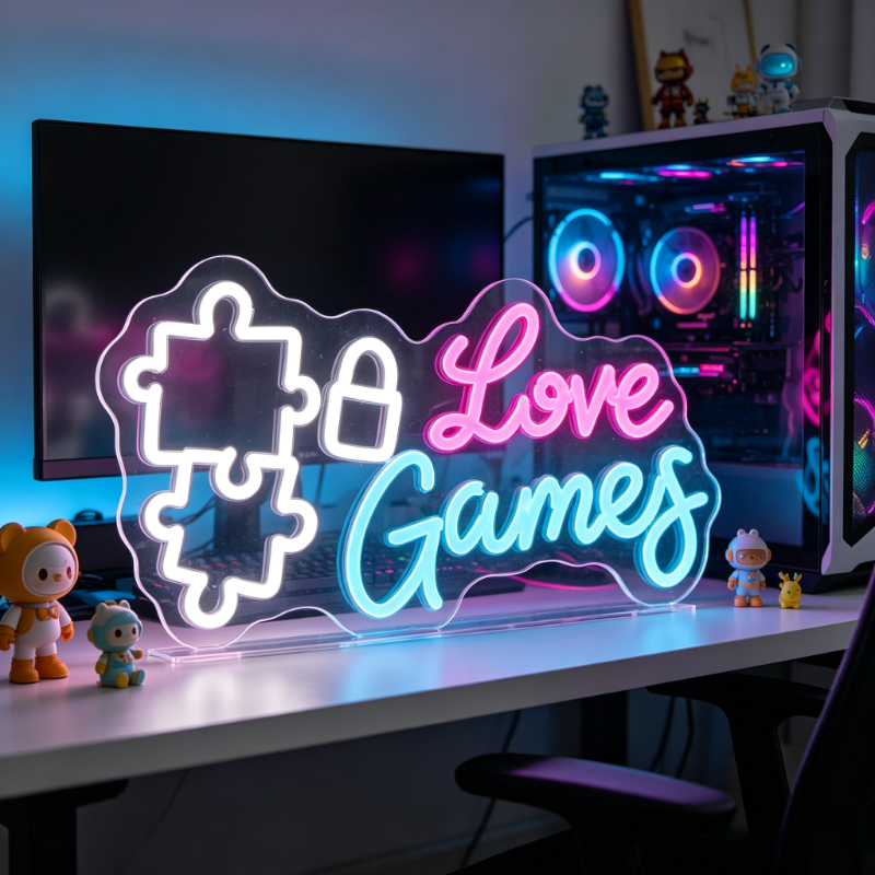 Love Games Neon Sign LED Gamin - огляд і ціна Desk Setup Videos