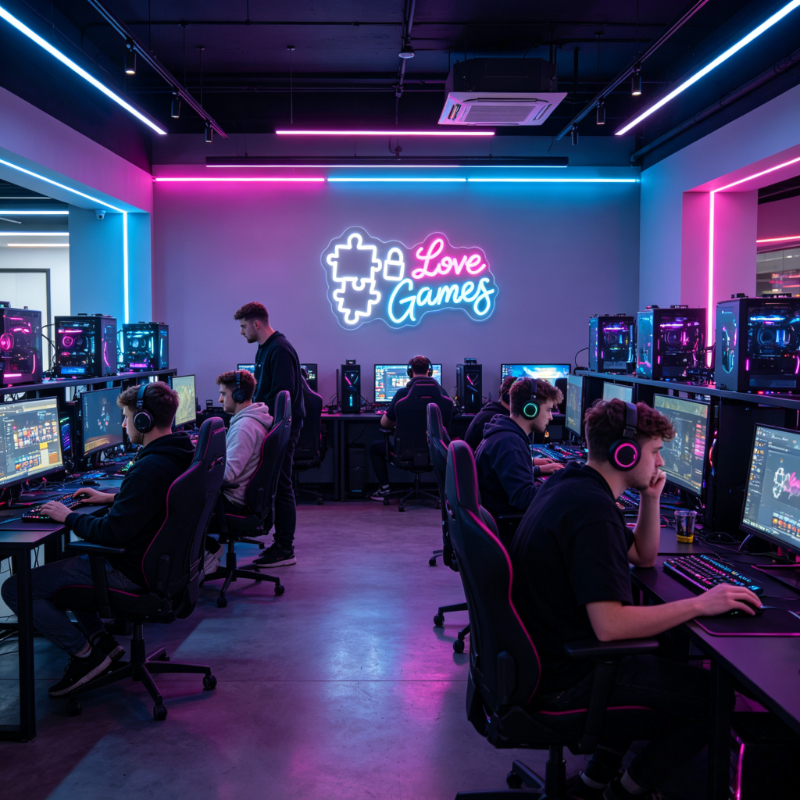 Love Games Neon Sign LED Gamin - огляд і ціна Desk Setup Videos