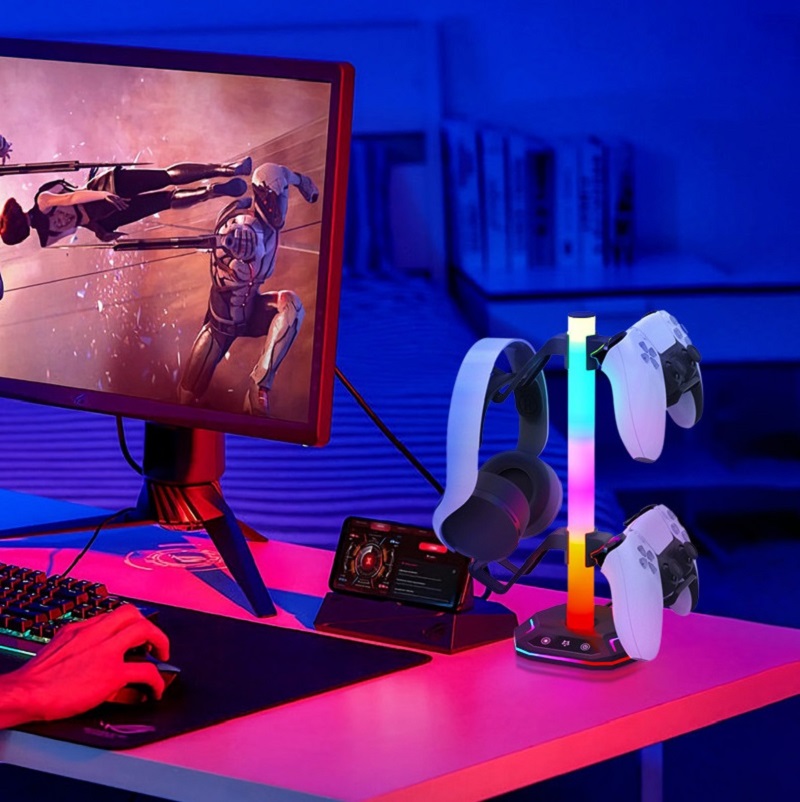 RGB Gaming Headset Stand with  - огляд і ціна Desk Setup Headphones