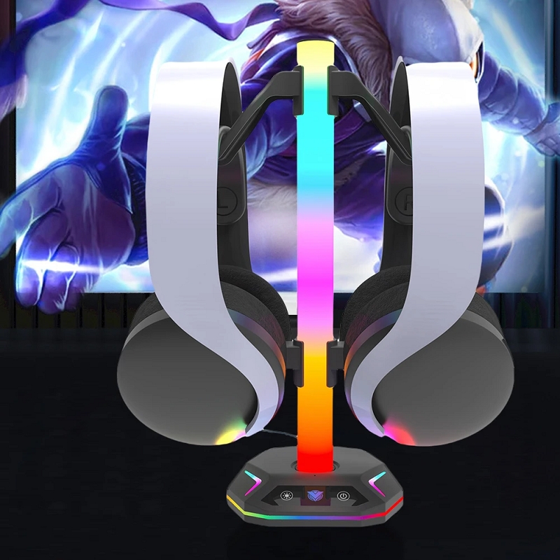 RGB Gaming Headset Stand with  - огляд і ціна Desk Setup Headphones
