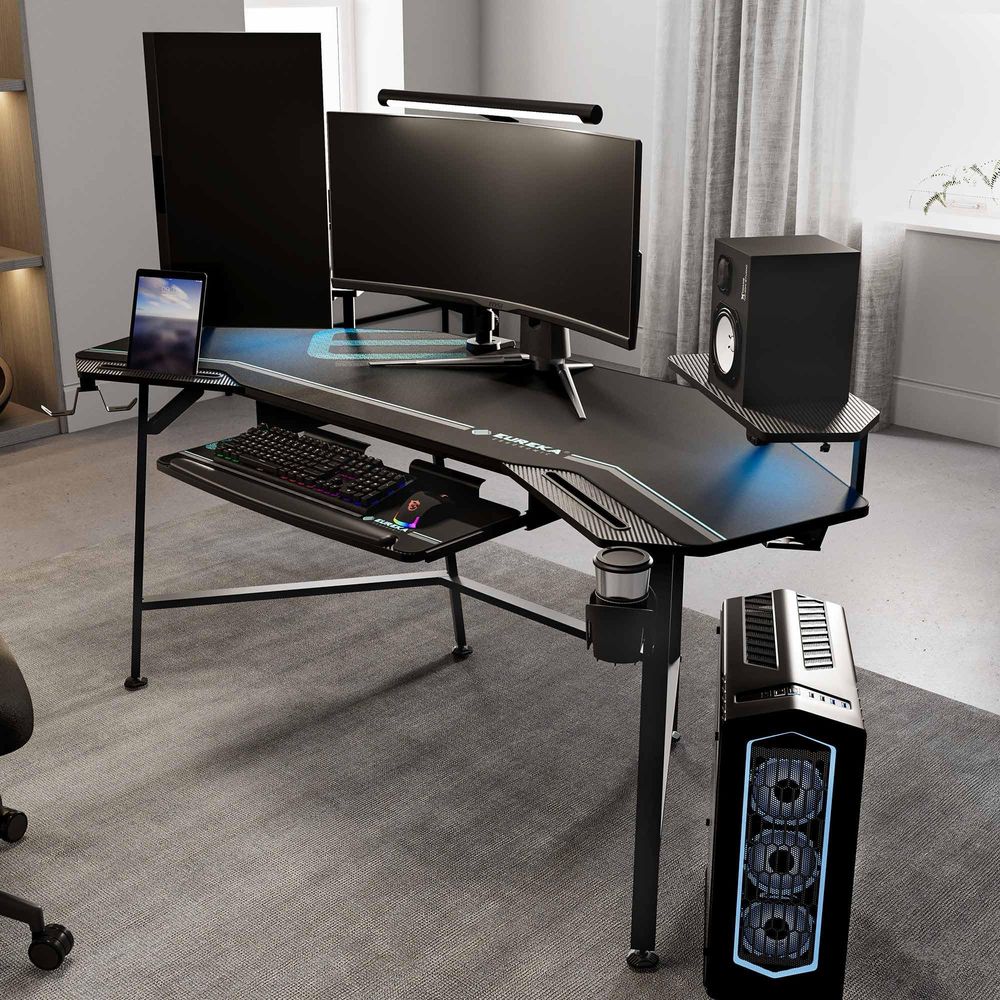 71 x 30 inch Electric Standing - огляд і ціна Desk Setup In Office