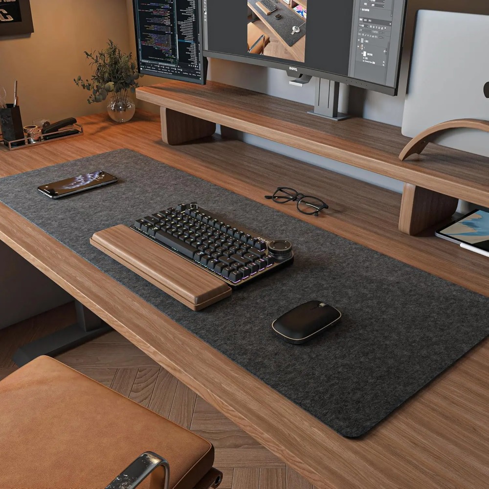 Felt Desk Mat Computer Mat for - огляд і ціна Desk Setup Ergonomic