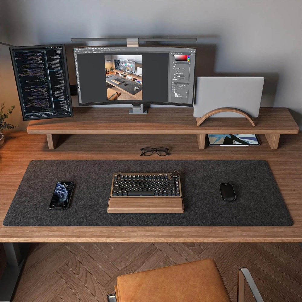 Felt Desk Mat Computer Mat for - огляд і ціна Desk Setup Ergonomic