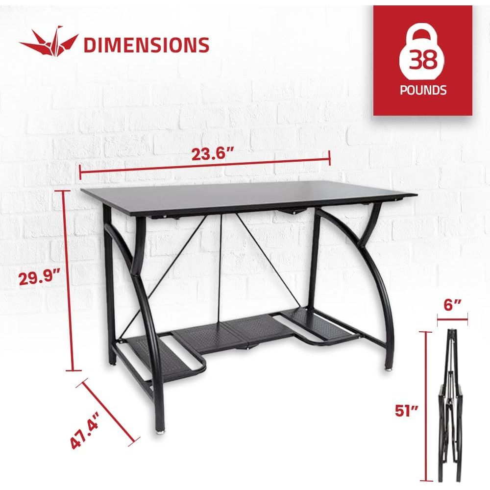 Space-Saving Collapsible Compu - огляд і ціна Desk Setup For Laptop And Monitor