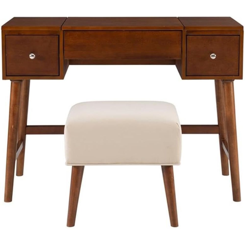 Walnut Brown 40x18x47 Vanity S - огляд і ціна Desk Setup Beige