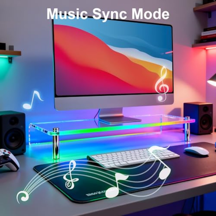 Acrylic Monitor Stand with WRG - огляд і ціна Desk Setup For Laptop And Monitor