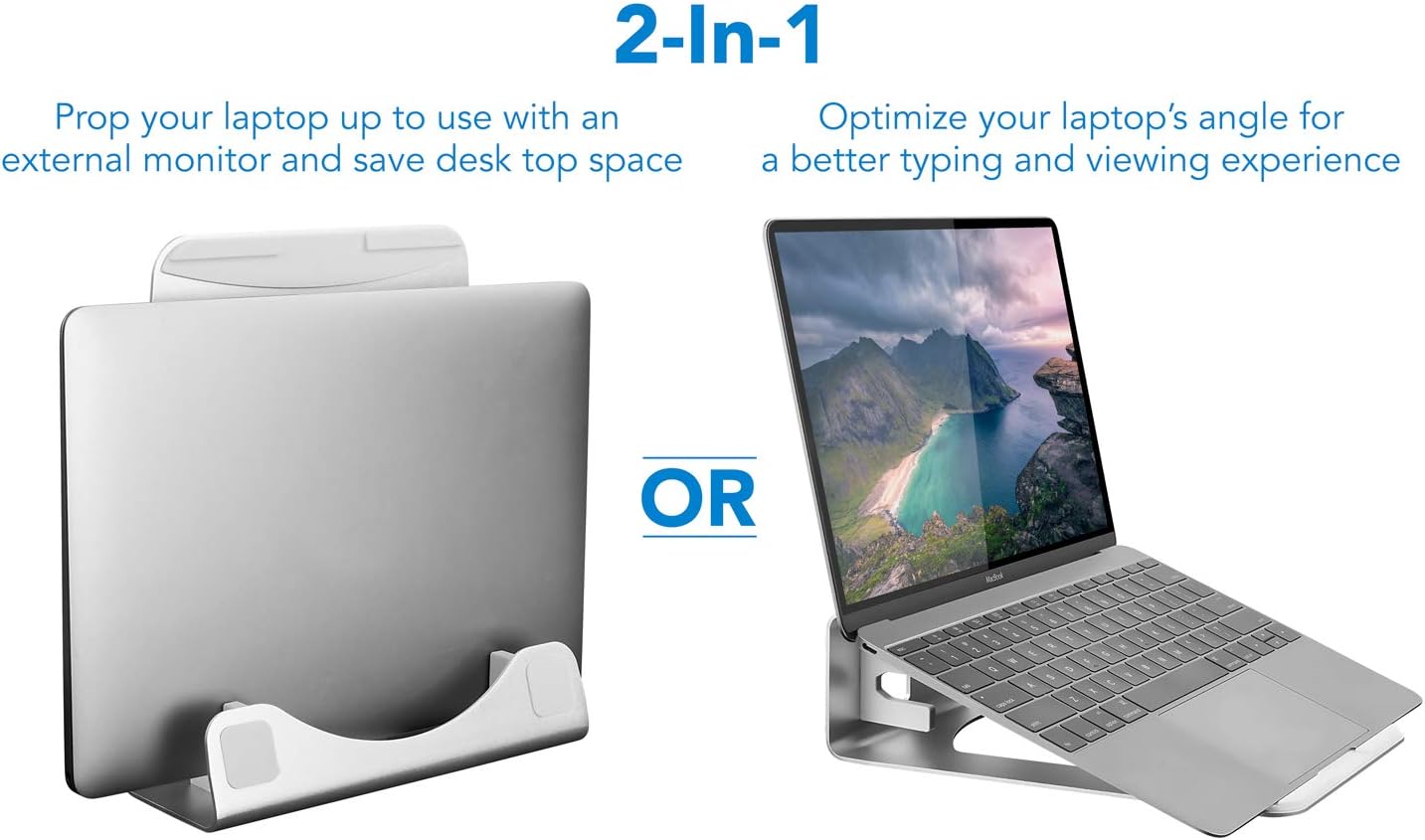 Vertical Laptop Stand for Desk - огляд і ціна Desk Setup For Laptop And Monitor