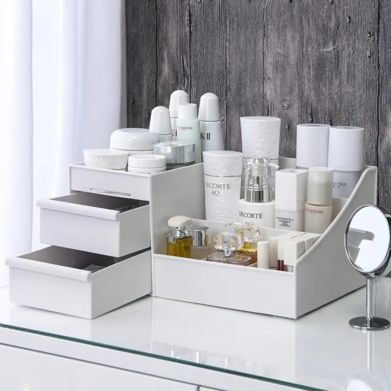 1pc White New Drawer Makeup St - огляд і ціна Desk Setup Shelf