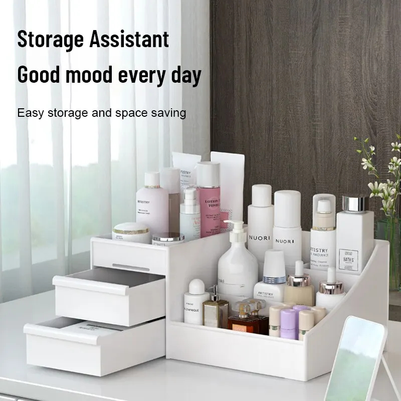 1pc White New Drawer Makeup St - огляд і ціна Desk Setup Shelf