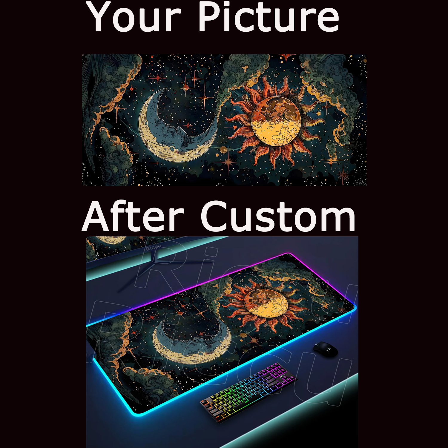 Large DIY RGB Mouse Pad Custom - огляд і ціна Desk Setup Diy