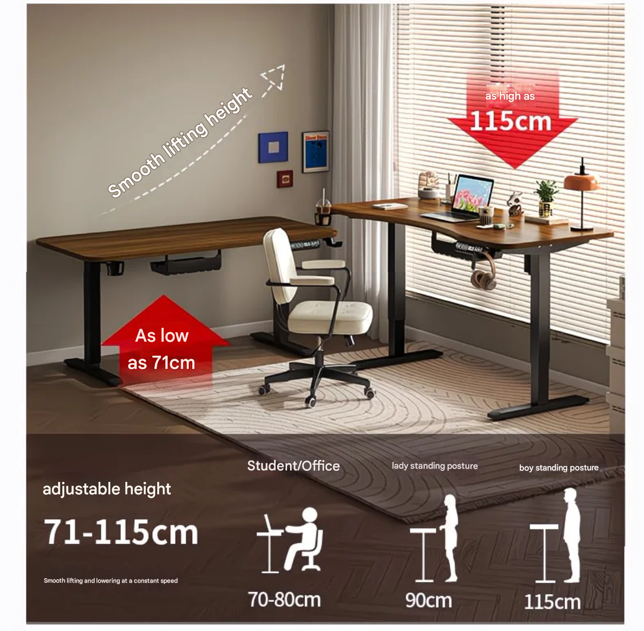 80/100/120/140cm Height Adjust - огляд і ціна Desk Setup Pc