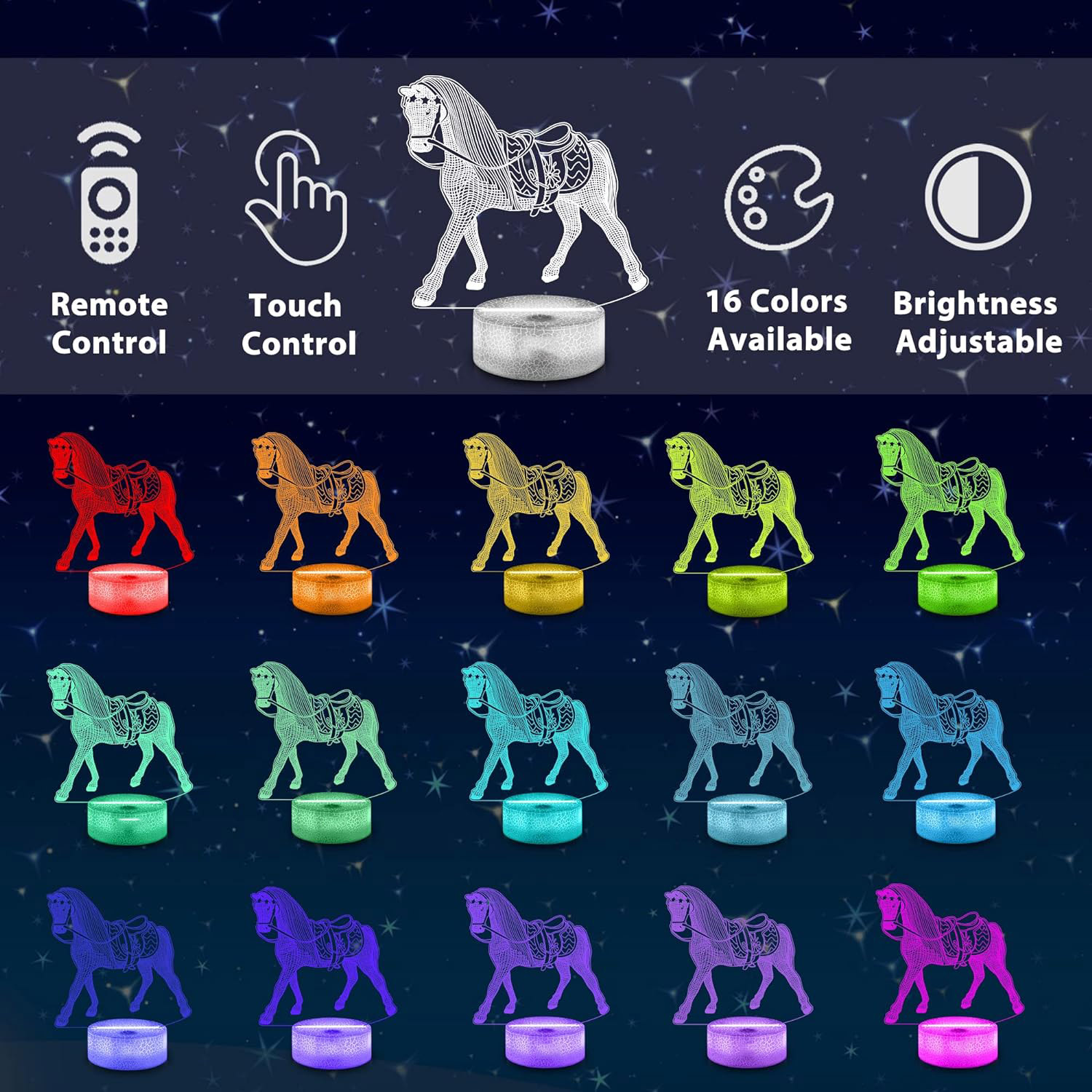 NEW Animal Horse 3D Night Lamp - огляд і ціна Desk Setup Diy