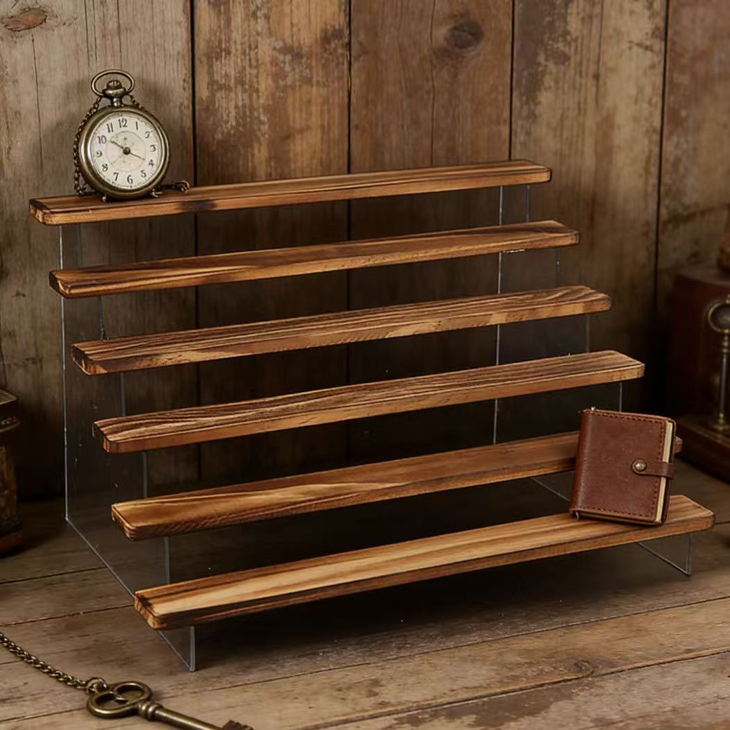 Charred Wooden Step Display St - огляд і ціна Desk Setup Shelf
