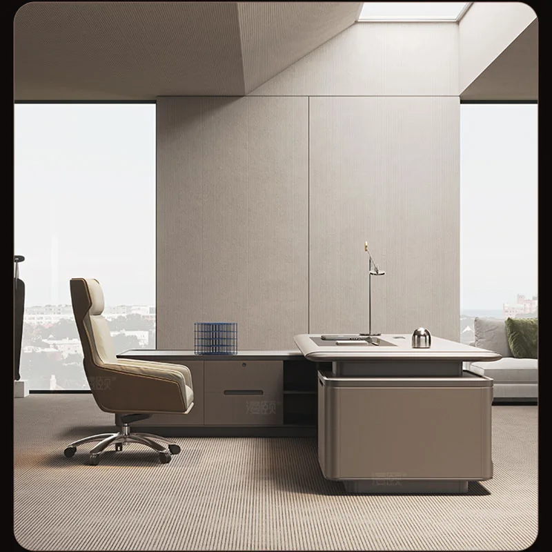 Manicure White L Shaped Wooden - огляд і ціна Desk Setup In Office