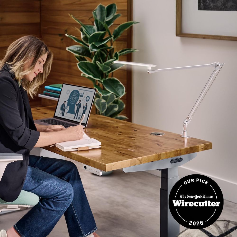 Adjustable 3-Color LED Desk La - огляд і ціна Desk Setup In Office