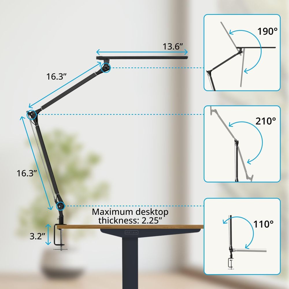 Adjustable 3-Color LED Desk La - огляд і ціна Desk Setup In Office