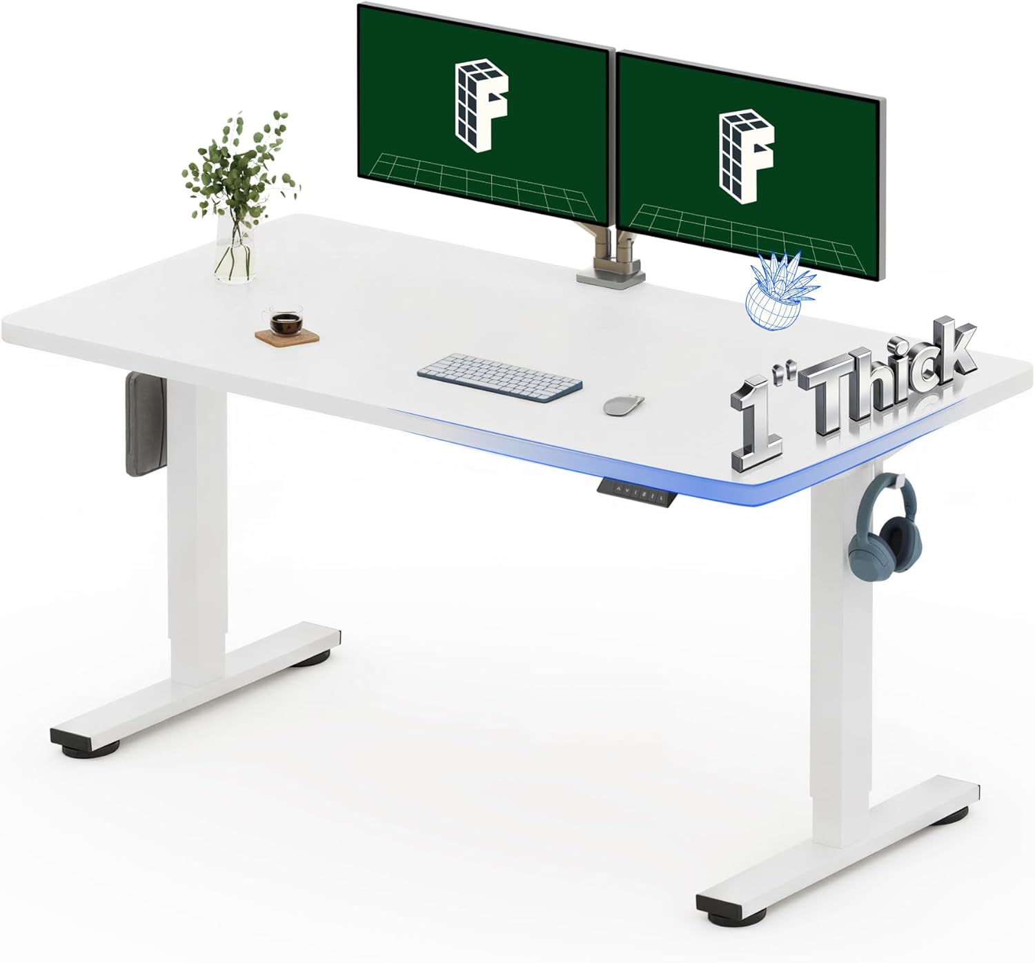 Electric Standing Desk 55 x 28 - огляд і ціна Desk Setup One Monitor