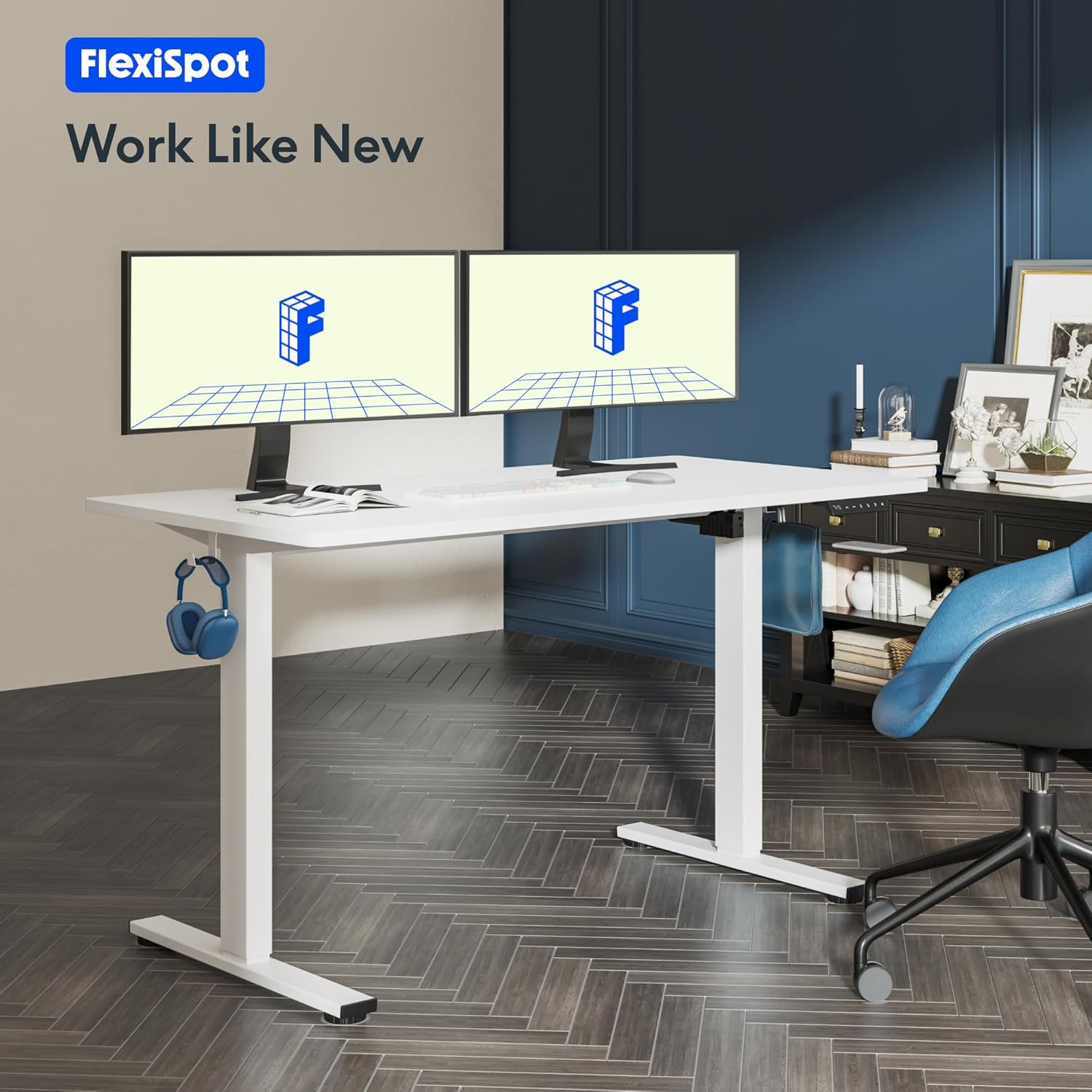 Electric Standing Desk 55 x 28 - огляд і ціна Desk Setup One Monitor