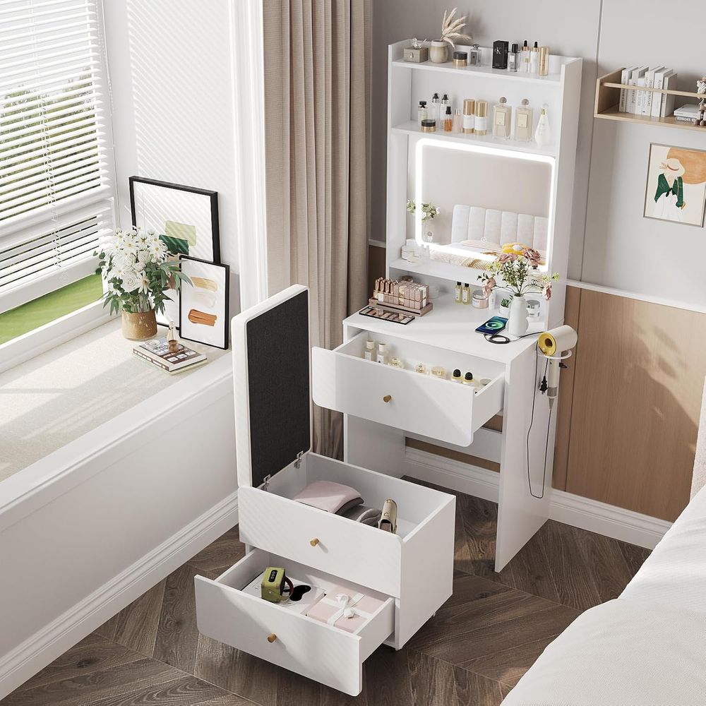Make Up Vanity Desk with Mirro - огляд і ціна Desk Setup In Small Bedroom