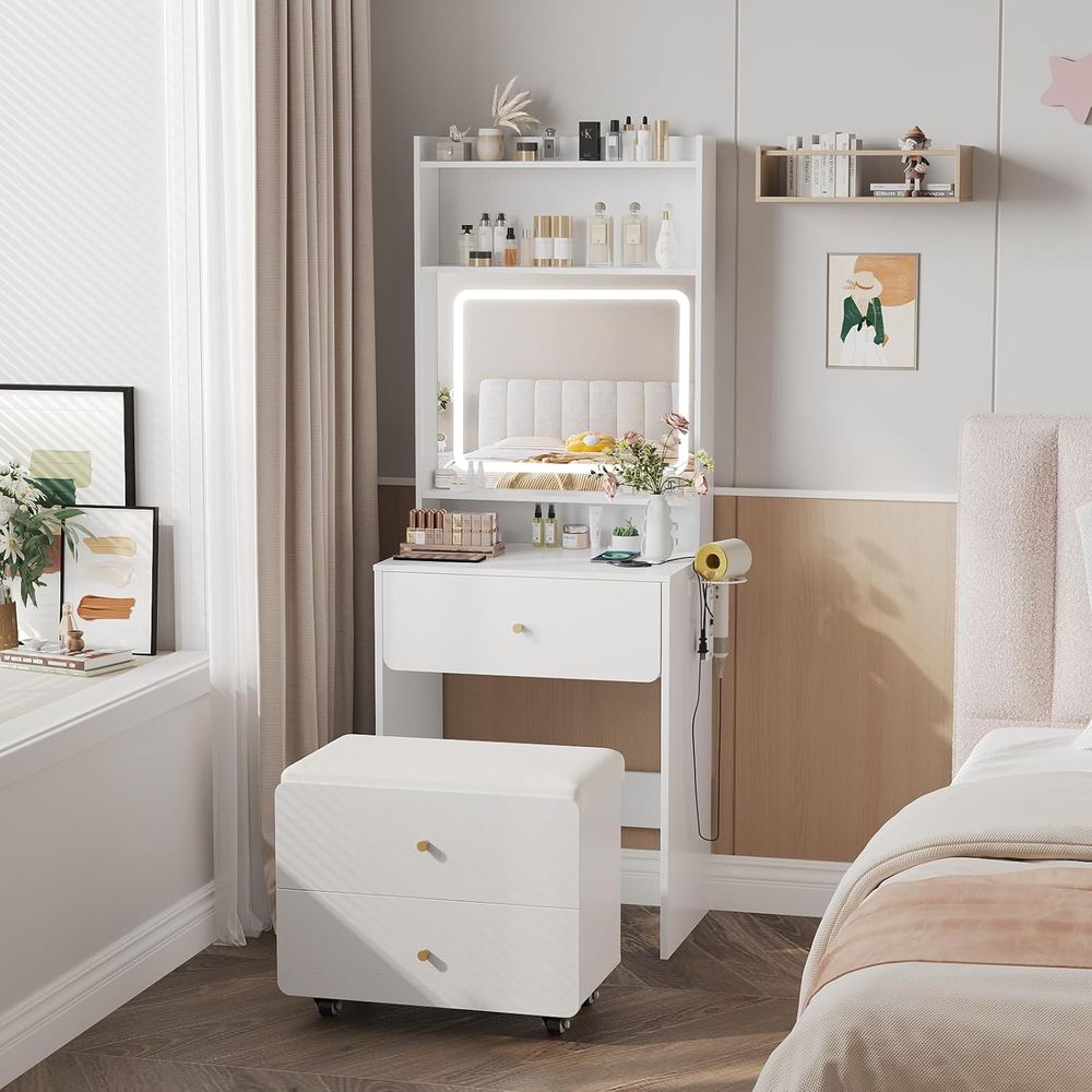 Make Up Vanity Desk with Mirro - огляд і ціна Desk Setup In Small Bedroom