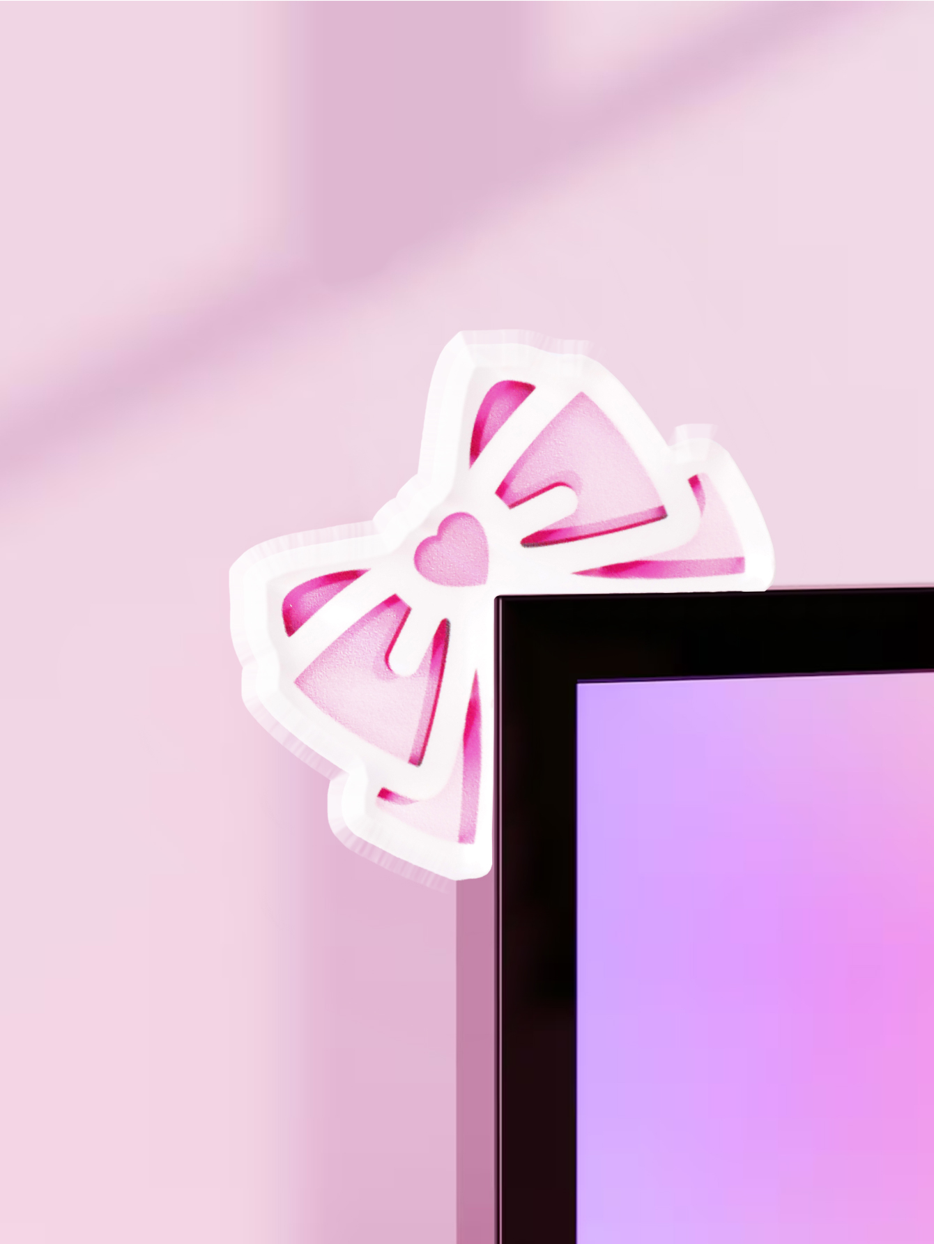 Kawaii Bow Monitor Decor Pink  - огляд і ціна Desk Setup Pc