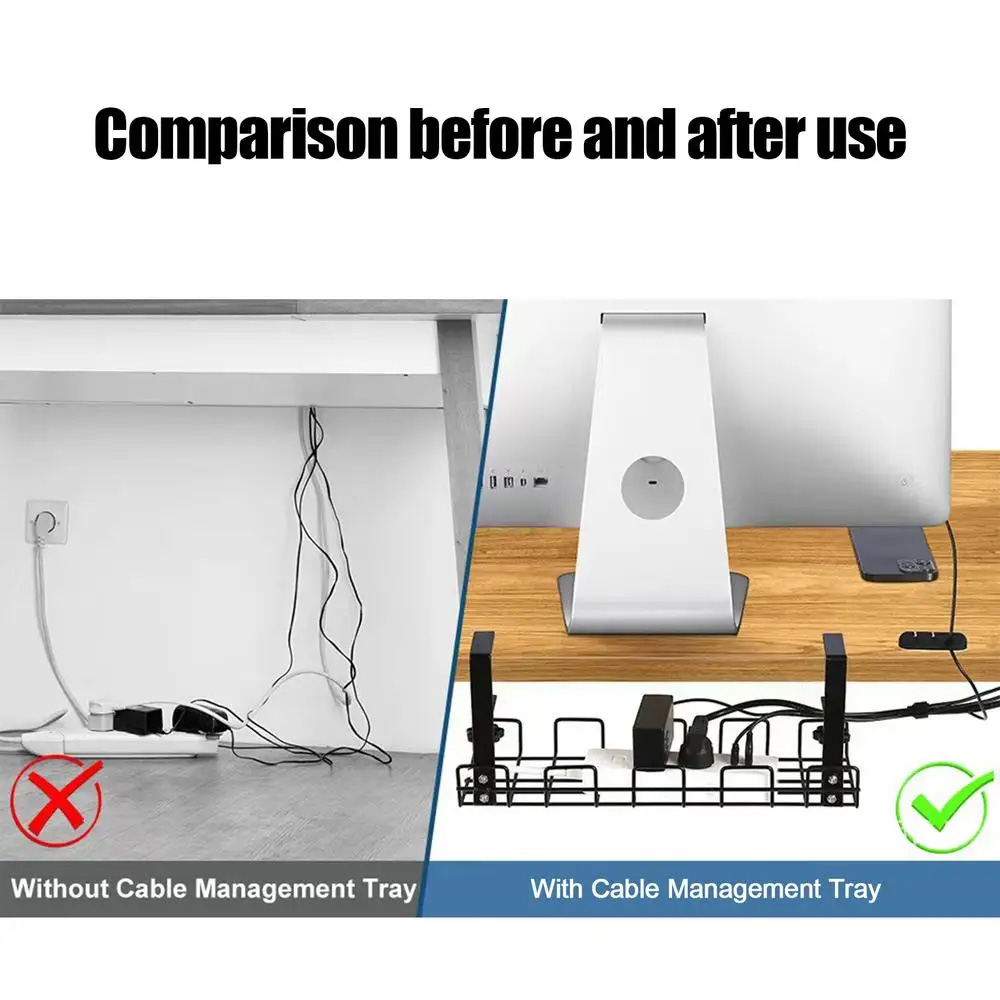 Cable Management Box Under Des - огляд і ціна Desk Setup Shelf