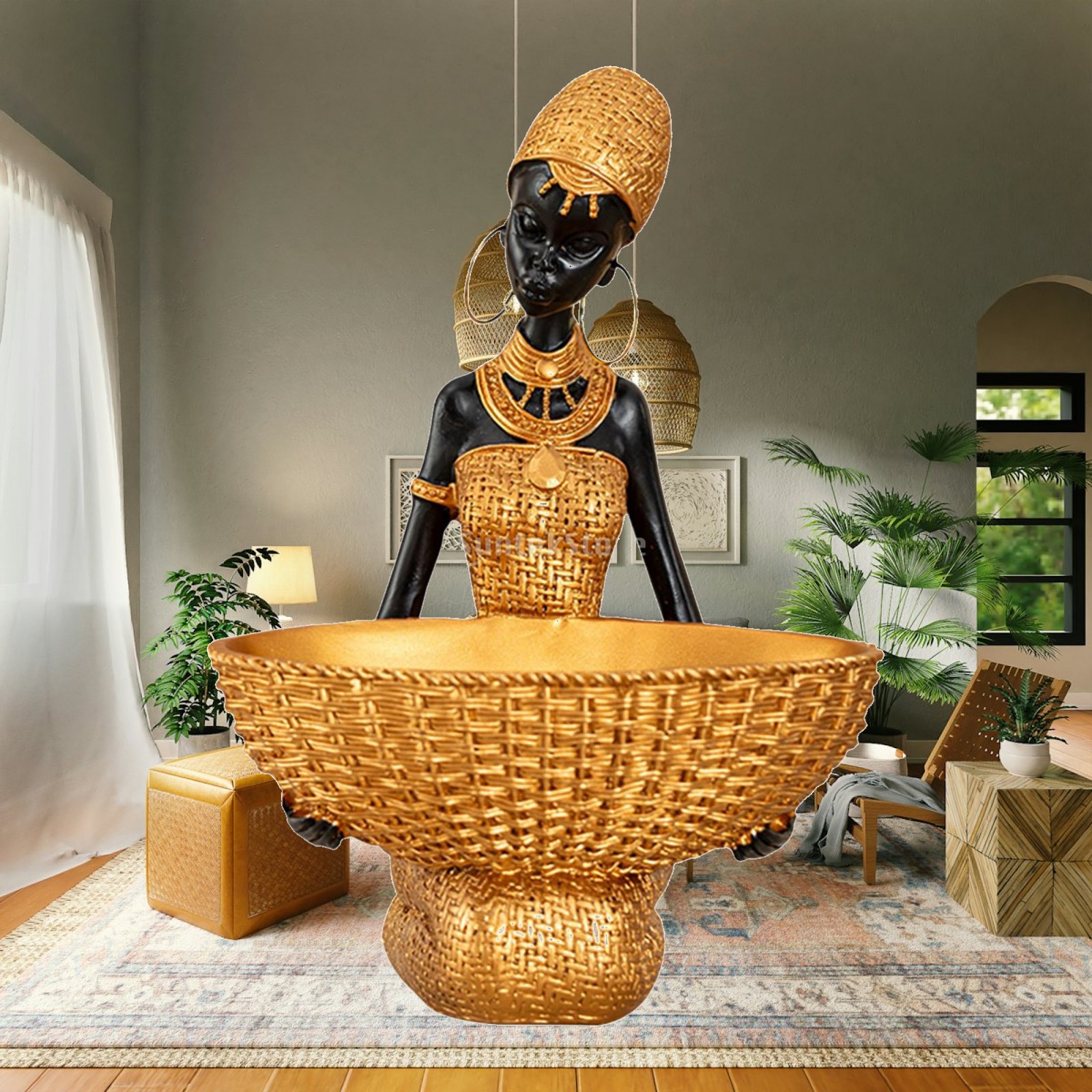 Luxury African Woman Statue Re - огляд і ціна Desk Setup Shelf