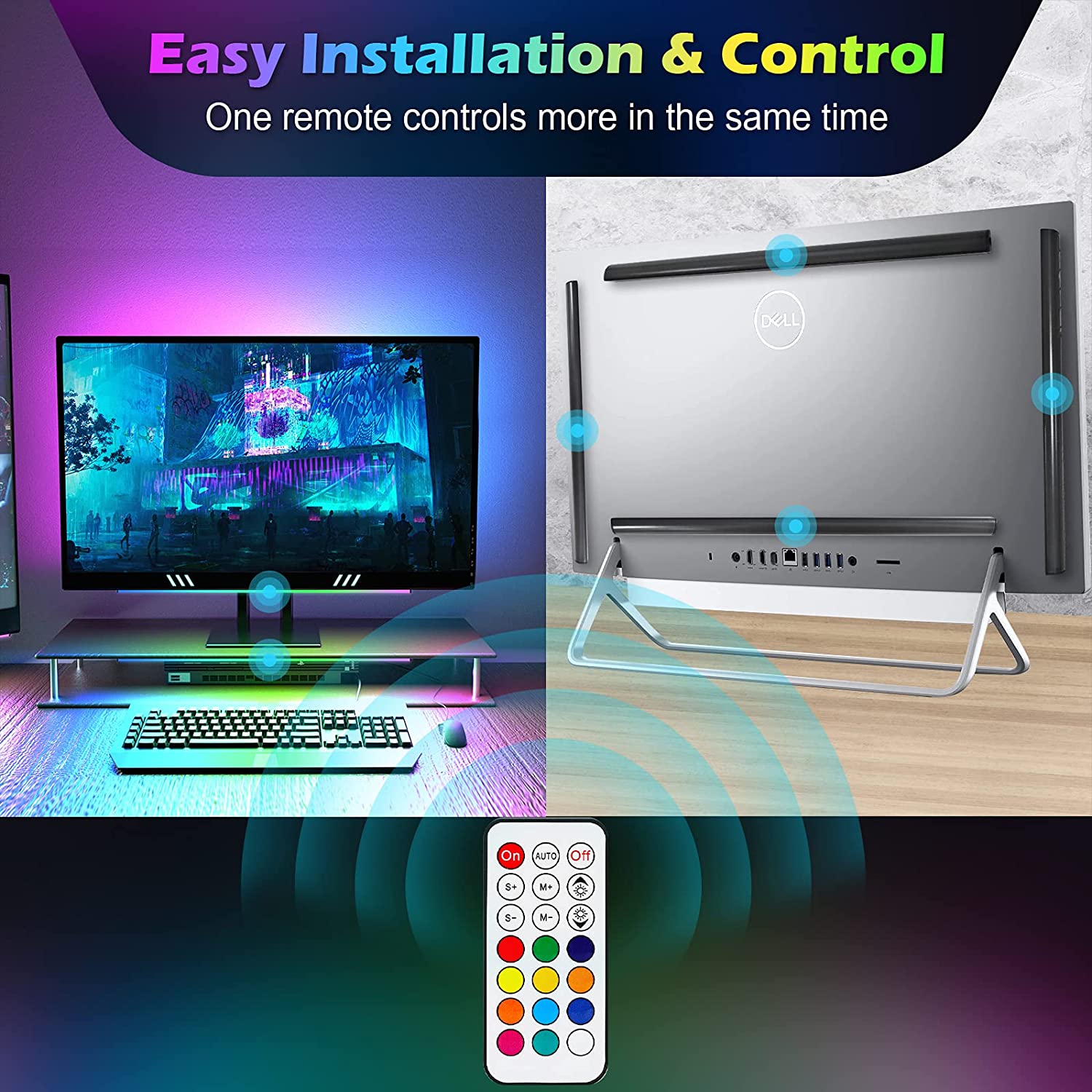 Under Monitor Light Bar RGB Dr - огляд і ціна Desk Setup Pc
